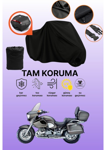Siyah Arka Çanta Uyumlu Bmw R 1200 cl Uyumlu Motosiklet Brandası, Koruyucu Örtü