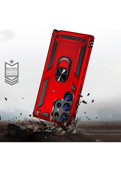 Galaxy S23 Ultra Kılıf Nxxa Vega Kapak-Kırmızı modelleri