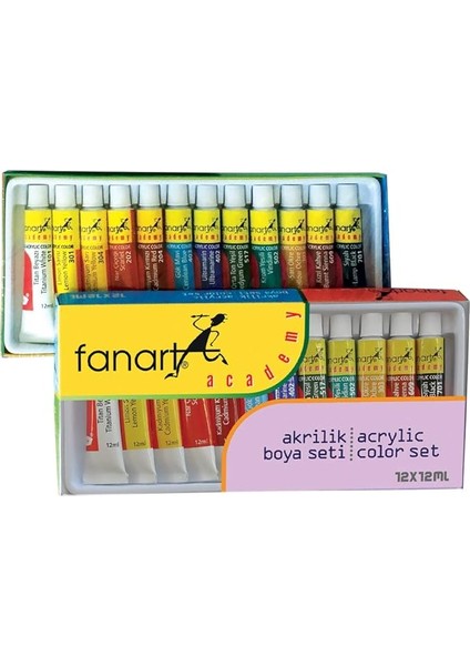 Academy Akrilik Boya, Seti 12X12ML