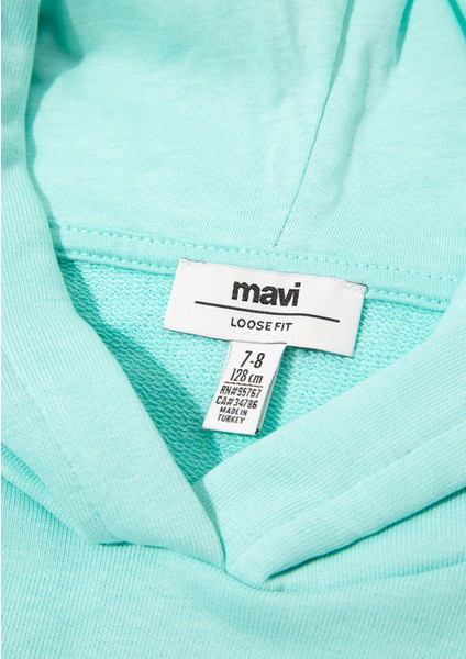 İstanbul Baskılı Kapüşonlu Yeşil Sweatshirt 7S10062-71676