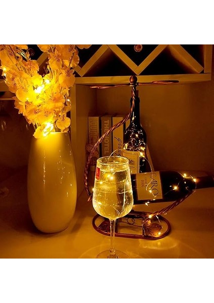 6 x Şişe Işığı 2 M 20 LED Şişe Işık Zinciri Mantar Işık Zinciri Pilli Şişe, Aydınlatma Dekorasyonu, Noel, Cadılar Bayramı, Parti, Düğün, Bahçe Için (Sıcak Beyaz) fırsatları