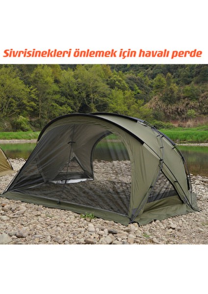 Yarım Küre Çadır 1 Oda Kapasiteli PU 8000+ 40D Naylon Malzeme ile 350x300x170 cm