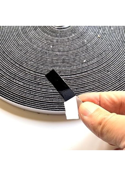 1 cm 25 Metre Cırt Bant Arkası Yapışkanlı Şerit Cırt Cırtlı Bant, Aso, Siyah fiyatları