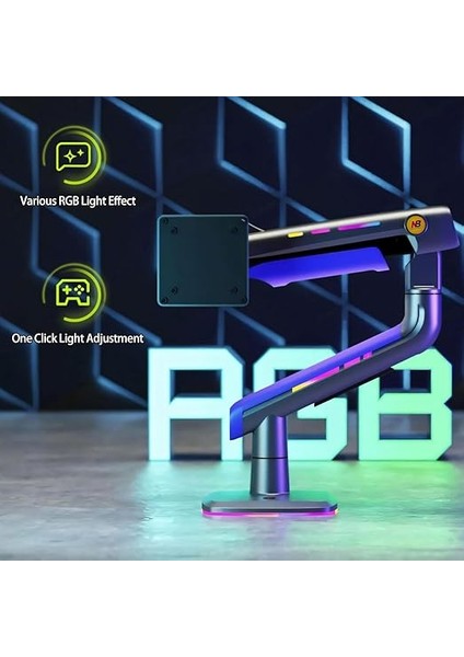 Bayou G60-GAMING, 2-20 kg Uyumlu, 32INCH-60INCH Aralığında Büyük Ekranlar Için Rgb Aydınlatmalı Oyuncu Monitör Standı indirimleri
