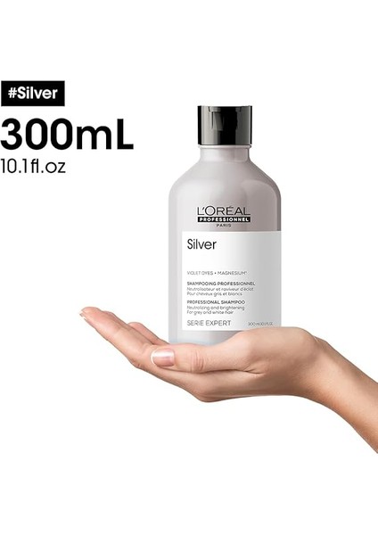Professionnel Paris Serie Expert Silver Çok Açık Sarı, Gri ve Beyaz Saçlar Için Renk Dengeleyici Mavi Şampuan 300ML indirimleri