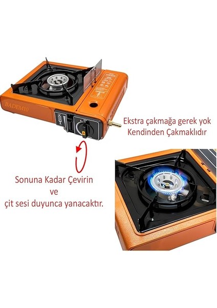 Taşınabilir Kamp Ocağı Tek Gözlü (5 Adet) Gaz Kartuşlu Tüp Uyumlu Bağlantı Gezi Piknik Ocak fırsatları