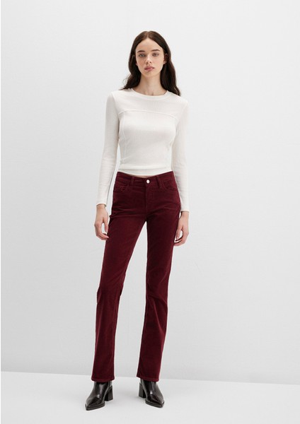 Molly Bordo Kadife Pantolon 1013689467