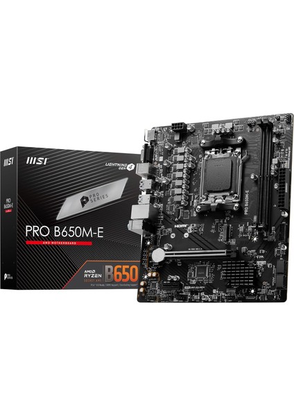 Msı MB Pro B650M-E Am5 Ddr5 6800MHZ(OC) HDMI VGA M.2 Usb3.2 2.5g Lan Matx
