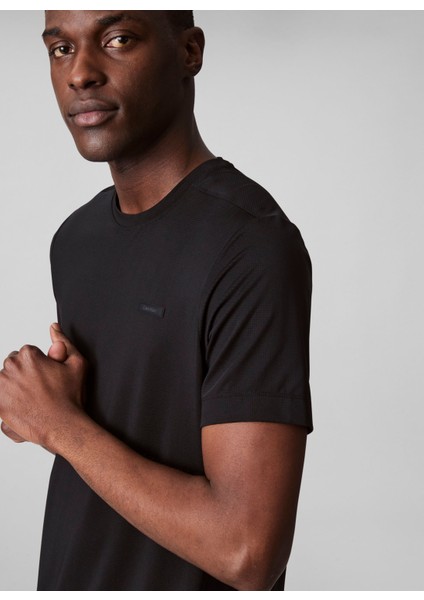 Bisiklet Yaka Düz Siyah Erkek T-Shirt LVGMS5K176UB1 Ss Lt Wt Tee modelleri