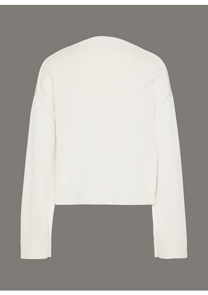 Dik Yaka Standart Düz Beyaz Kazak Kadın LV047D304G67U modelleri