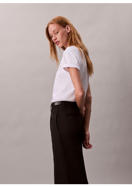 Bisiklet Yaka Düz Beyaz Kadın T-Shirt LV047D873GYAA fiyatları