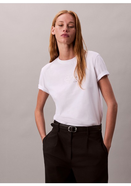 Bisiklet Yaka Düz Beyaz Kadın T-Shirt LV047D873GYAA indirimleri