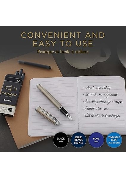 Quink Dolma Kalem Kartuşu, Mavi, 5'li Kutu indirimleri