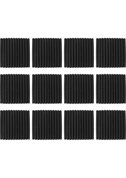 12 Adet Kendinden Yapışkanlı Akustik Plaka, Ses Geçirmez Köpük Plakalar, Ev Için Yüksek Yoğunluklu Ses Yalıtım Duvar Plakaları (Siyah)