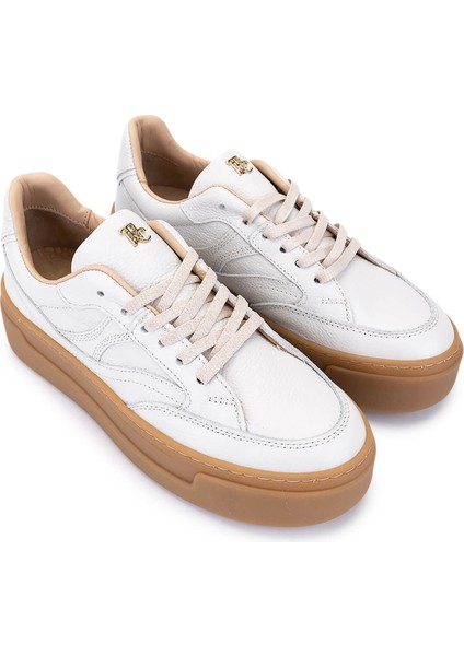 Kadın Hakiki Deri Kırık Beyaz Sneakers & Spor Ayakkabı 154 6801 Bn Ayk SK25-26 Off Whıte Fltr fiyatları