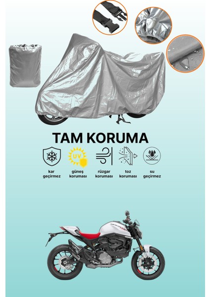 Gri Ducati Monster 937 Plus Uyumlu Motosiklet Brandası, Koruyucu Örtü, Motor Branda