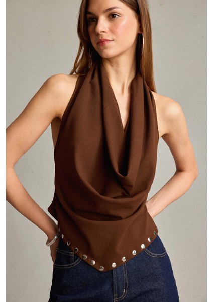 Degaje Yaka Kolsuz Bluz G4336AX25WN fiyatları