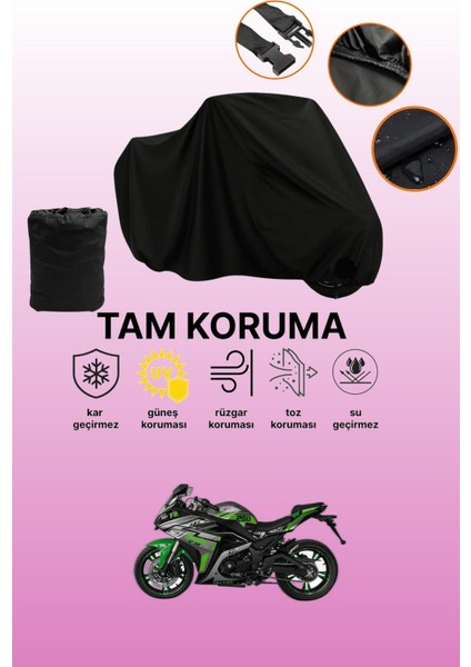 Siyah Falcon FR-250 Uyumlu Motor Branda, Koruyucu Örtü, Motosiklet Brandası
