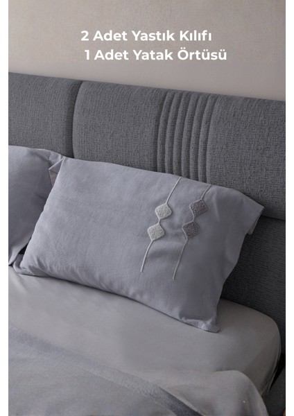 Zen Baklava Desen Çift Kişilik Nakışlı Yatak Örtüsü Seti Şönil Kumaş Punch Nakışlı 240X260CM modelleri