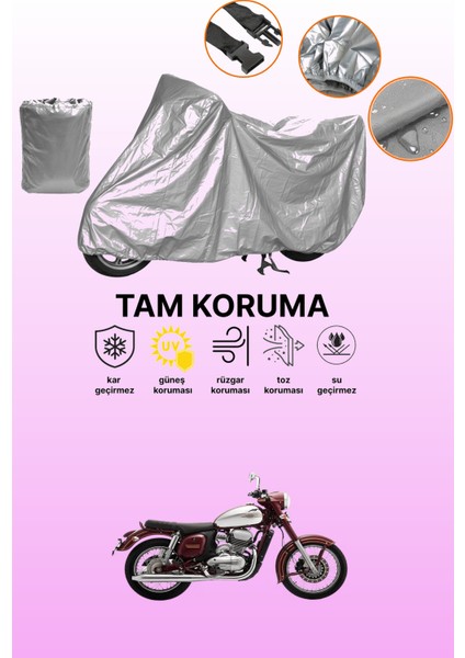 Gri Jawa 300 cl Uyumlu Motosiklet Brandası, Koruyucu Örtü, Motor Branda