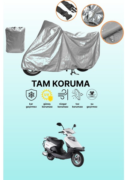 Gri Kuba Gelli 125 Uyumlu Motosiklet Brandası, Koruyucu Örtü, Motor Branda