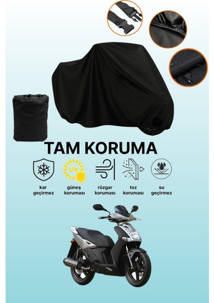 Siyah Kymco Agility City 200 I Uyumlu Motor Branda, Koruyucu Örtü, Motosiklet Brandası
