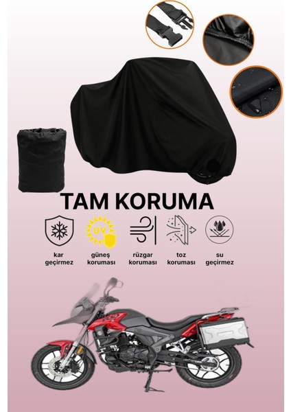 Siyah Mondial Rx1 Uyumlu Motor Branda, Koruyucu Örtü, Motosiklet Brandası