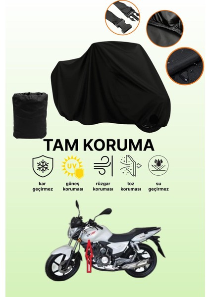 Siyah Rks Titanic 150-R Uyumlu Motor Branda, Koruyucu Örtü, Motosiklet Brandası