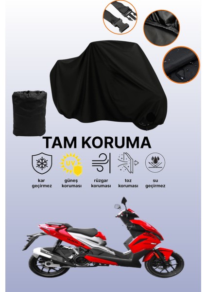 Siyah Yuki Imola 125 Uyumlu Motor Branda, Koruyucu Örtü, Motosiklet Brandası