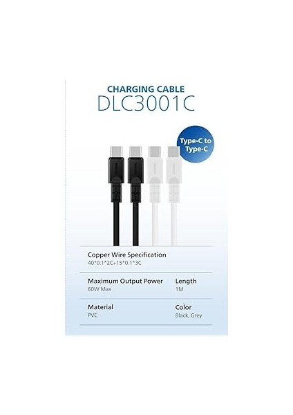 DLC3001 Usb-C Şarj ve Data Kablosu, 60W, Hızlı Şarj, 3A Yüksek Akım, 1 Metre, Dayanıklı Slikon Kablo (Siyah) fiyatları