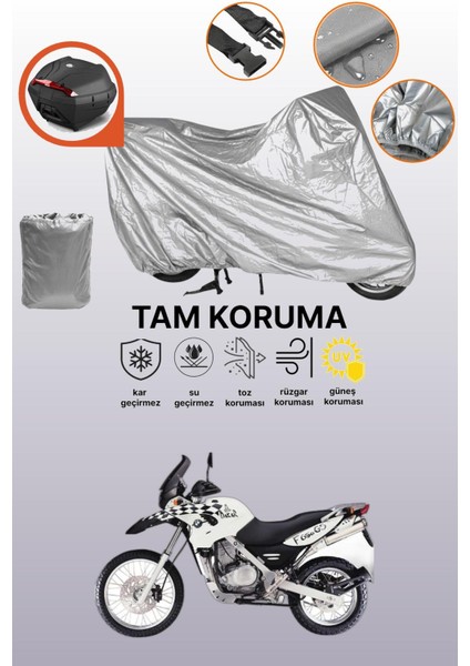Gri Arka Çanta Uyumlu Bmw F 650 Gs Dakar Uyumlu Motor Brandası, Koruyucu Örtü