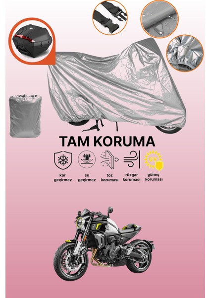 Gri Arka Çanta Uyumlu Cfmoto 700CL-X Sport Uyumlu Motor Brandası, Koruyucu Örtü