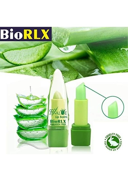 Biorlx 99% Purity Aloe Vera Color Free And Paraben Free Soothing Lip Balm Naturally Moisturize And Heal Damaging Wind, Harsh Sun, Weather Changes. It Repairs Dry, Cracked And Chapped Lips.