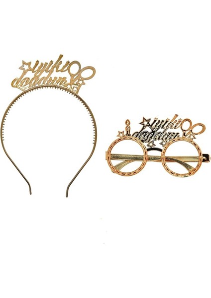 Marifetlerim - Altın Iyi Ki Doğdun Gözlük ve Taç