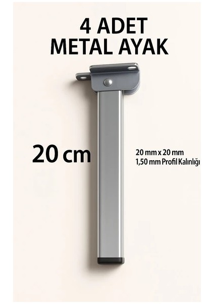 4lü Katlanır Metal Yer Sofrası Ayağı Yer Masası Ayağı 20 cm