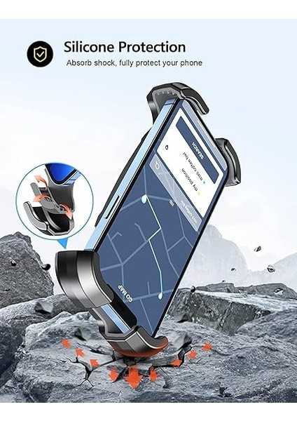 Telefon Tutucu Bisiklet Gidonları Için ve Gidonlu Motosikletler Için 360 Derece Dönebilen Kullanımı Rahat ve Kolay Montaj 4.7 ve 6.8 Inç Telefonlar Için Uyumlu K355 indirimleri