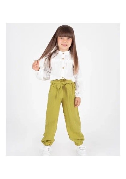 Kız Çocuk Müslin Pantolon Gömlek Ikili Takım
