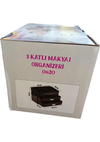 3 Katlı Çekmeceli Makyaj Organizeri - Siyah modelleri