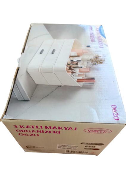3 Katlı Çekmeceli Makyaj Organizeri - Siyah fırsatları