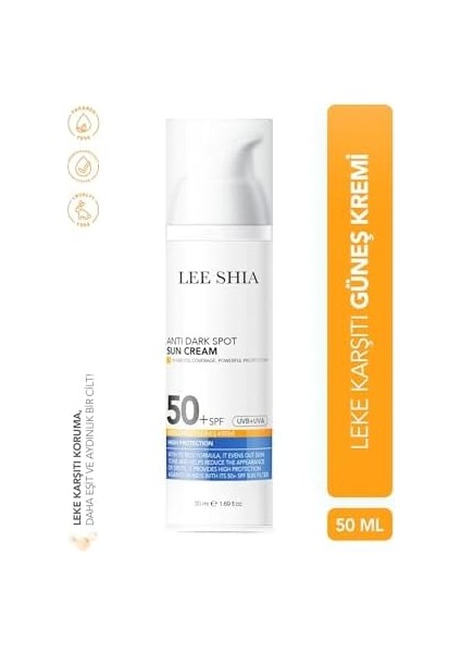 Lee Shia Leke Karşıtı Spf 50+ Yüksek Korumalı Güneş Kremi 50 ml modelleri