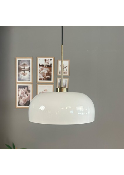 Beyaz Rocha Metal Avize Ince Eskitme Başlık Salon Masaüstü Mutfak Tekli Avize Lamba Aydınlatma