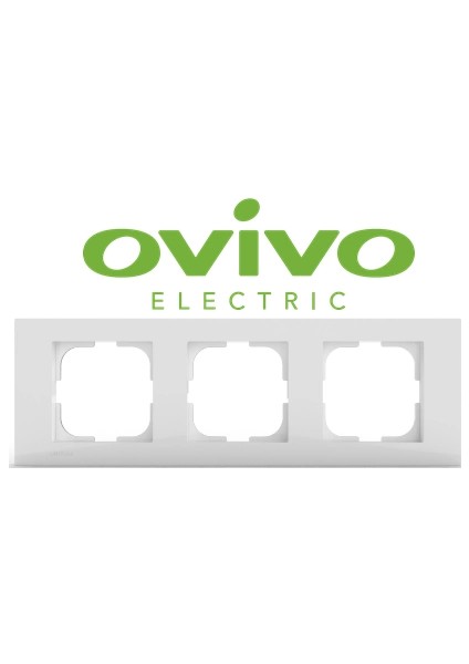Beyaz Üçlü Çerçeve Grano - Priz ve Anahtar Için Uyumlu Çerçeve