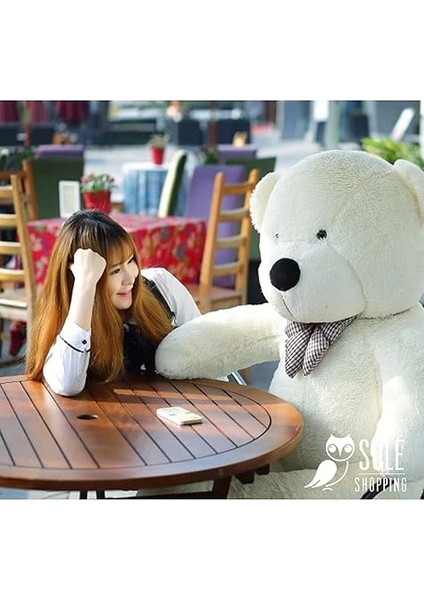 Hediye- 160 cm Ithal Kumaş Papyonlu Dev Boy Peluş Ayı Beyaz fiyatları