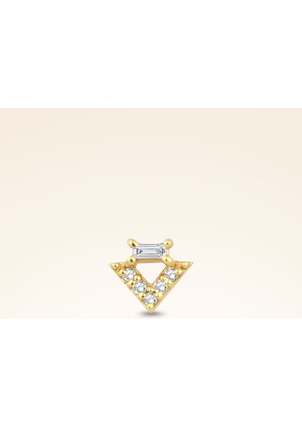 0,04 Karat Pırlanta Baget Taşlı Piercing