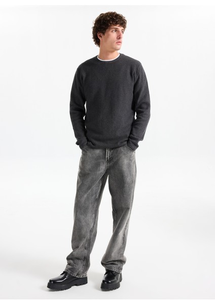 Bisiklet Yaka Normal Gri Erkek Kazak 12258407_JJECOOPER Knıt Crew Neck N fiyatları