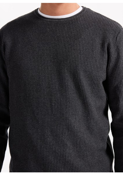 Bisiklet Yaka Normal Gri Erkek Kazak 12258407_JJECOOPER Knıt Crew Neck N fırsatları