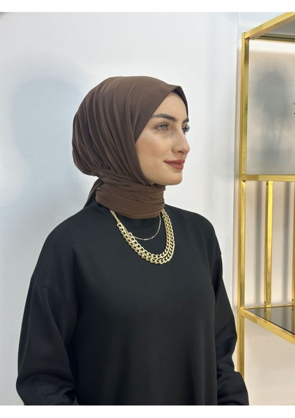 Ithal Kumaş Çıtçıtlı Hazır Şal Iki Sekılde Kullanılır Kahve