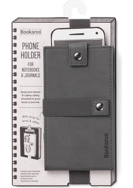 Bookaroo Defter Üstü Telefon Kılıfı Koyu Gri