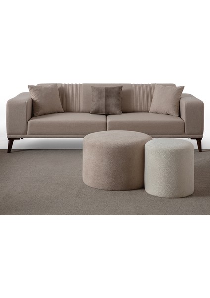 Regnar 3+3+1+1 Koltuk Takımı Sütlü Kahve