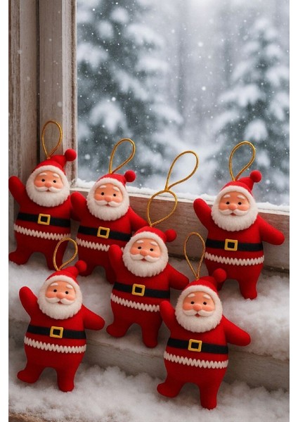 Yılbaşı Ağacı Süsü Mini Noel Baba 6'lı Set